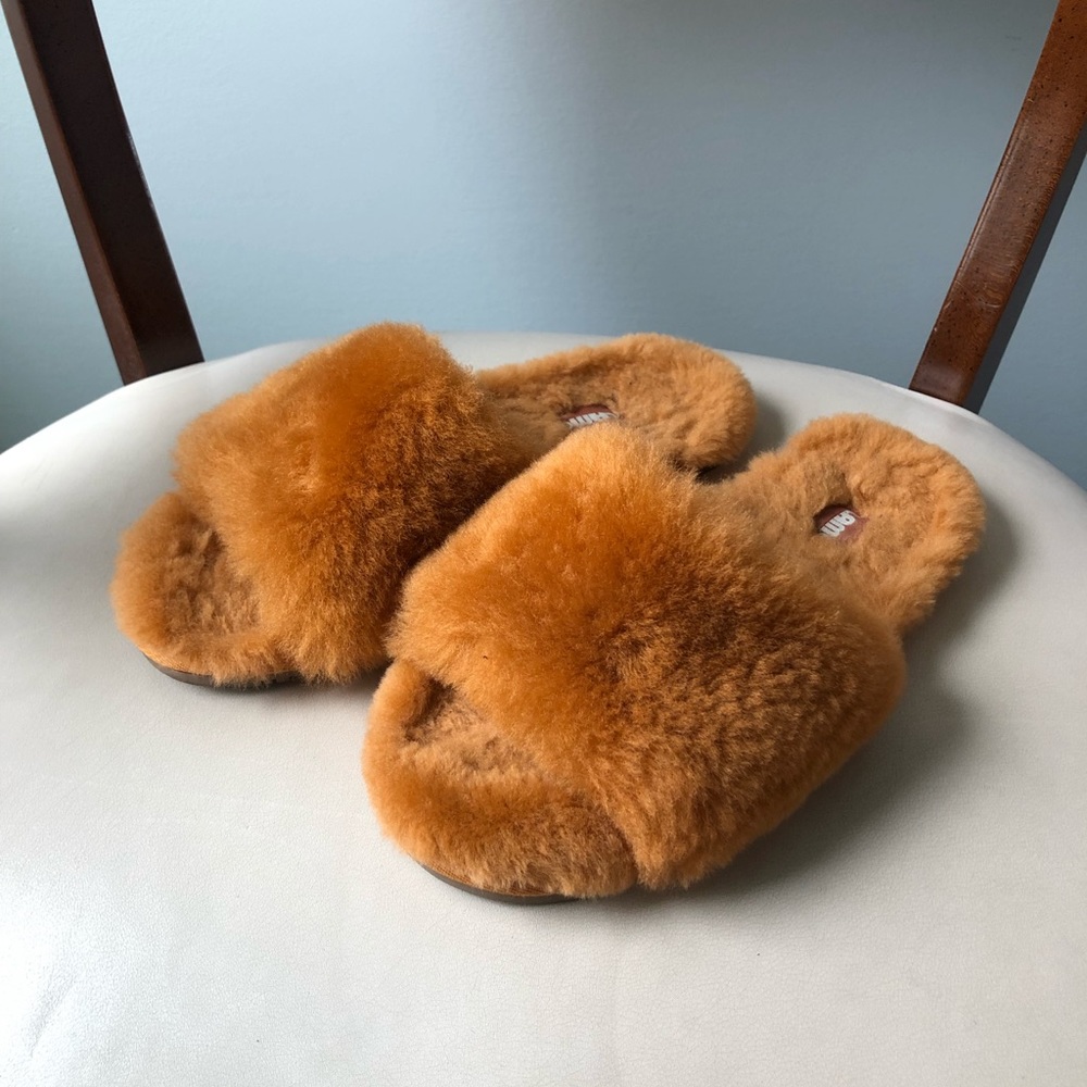 Lamo orange flurry slippers